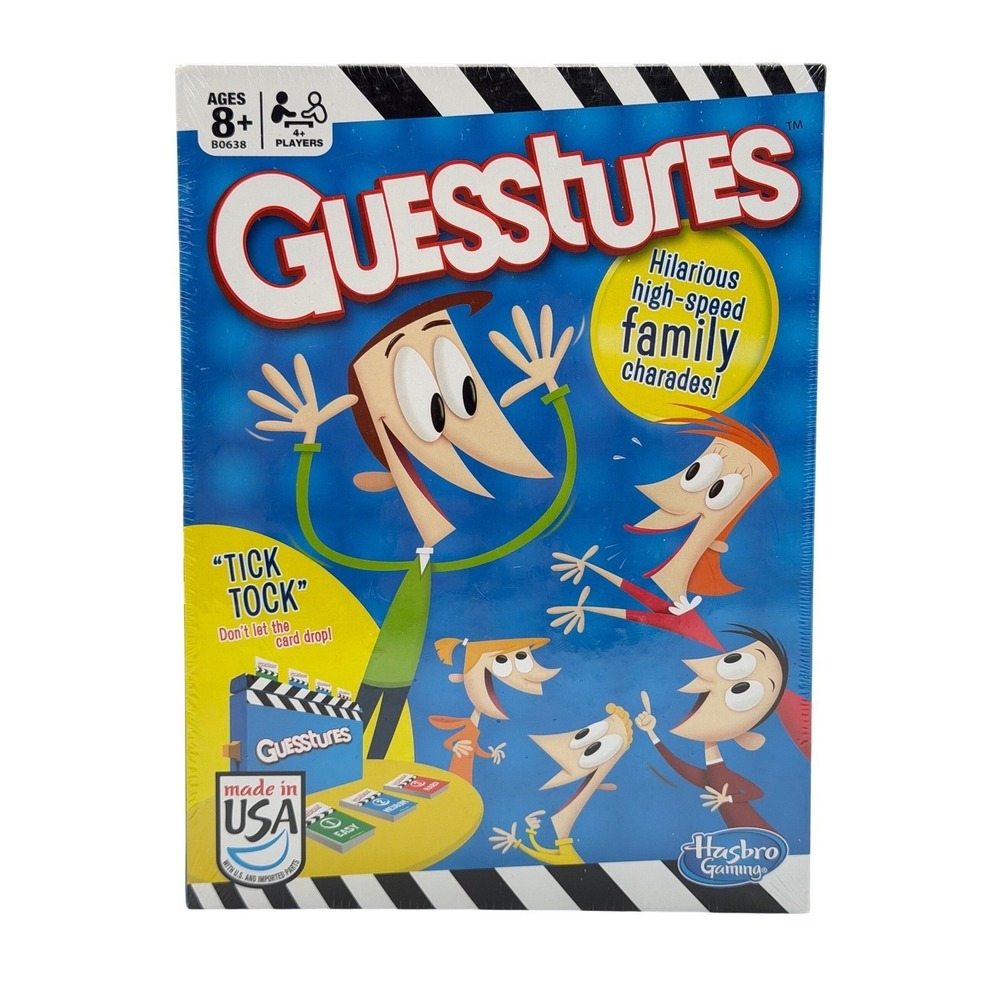 Hasbro Guesstures Family Charades Fast Acting Party Board Game Night Sealed‎ New